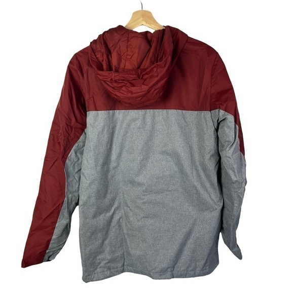 Columbia Gray & Red Hooded Ring Tail Ridge Full Zip Waterproof Jacket S - Picture 2 of 4